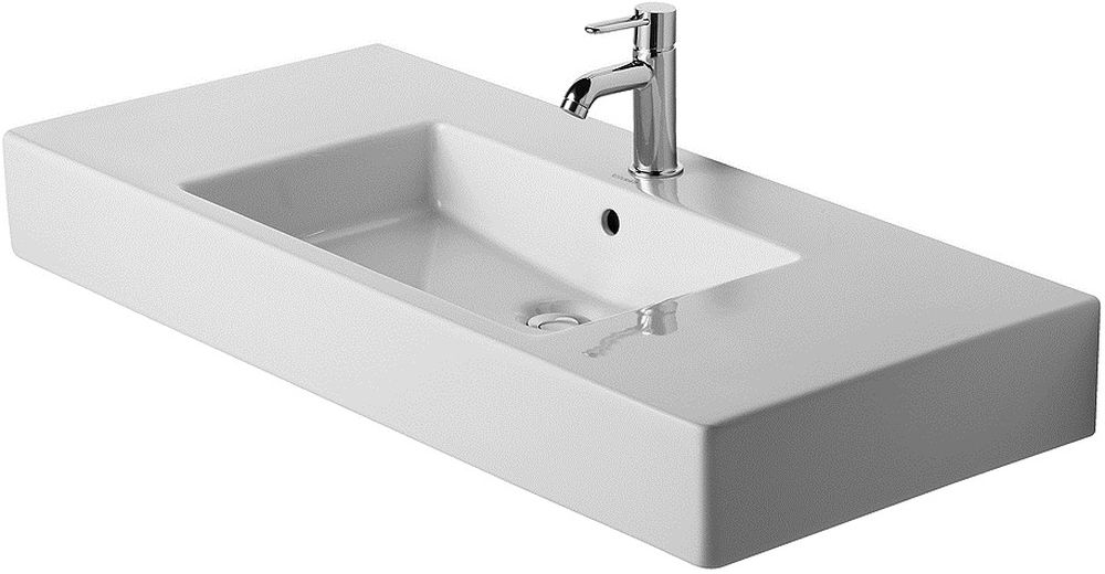 Duravit Vero lavabo 105x49 cm rettangolare a parete-con piano bianco 0329100000