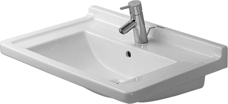 Duravit Starck 3 lavabo 70x49 cm rettangolare a parete-da mobile bianco 0304700000