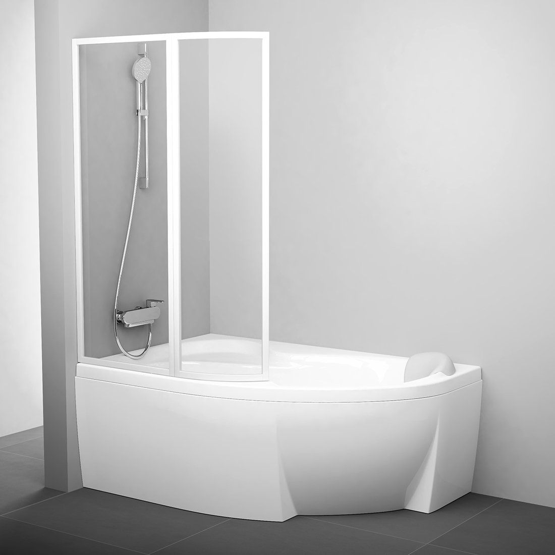 Ravak Rosa parete vasca 99 cm 2 ante bianco lucida/vetro trasparente 76L90100Z1