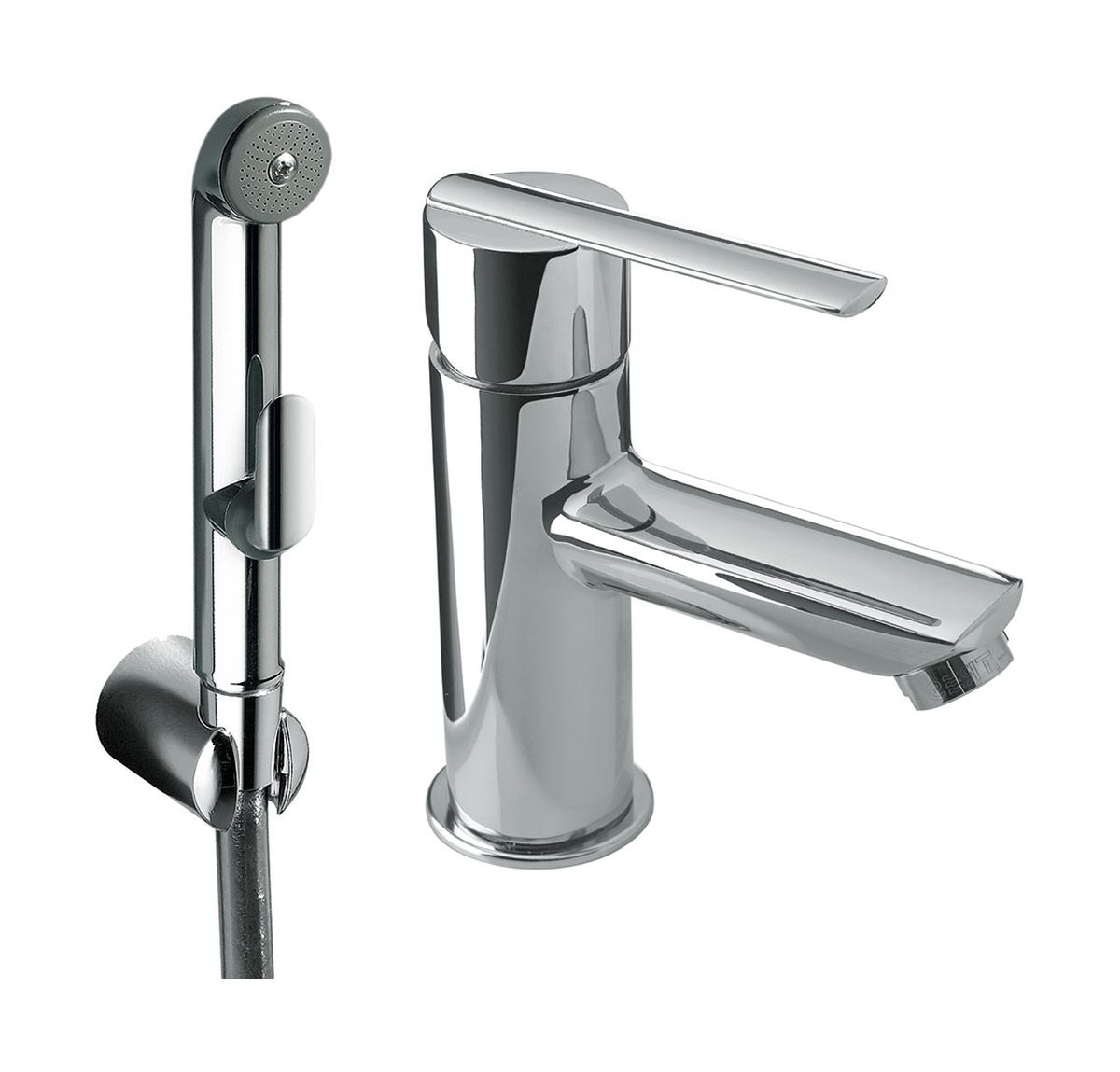 Tres Lex-Tres rubinetto per lavabo con doccetta bidet verticale cromo 1.81.113