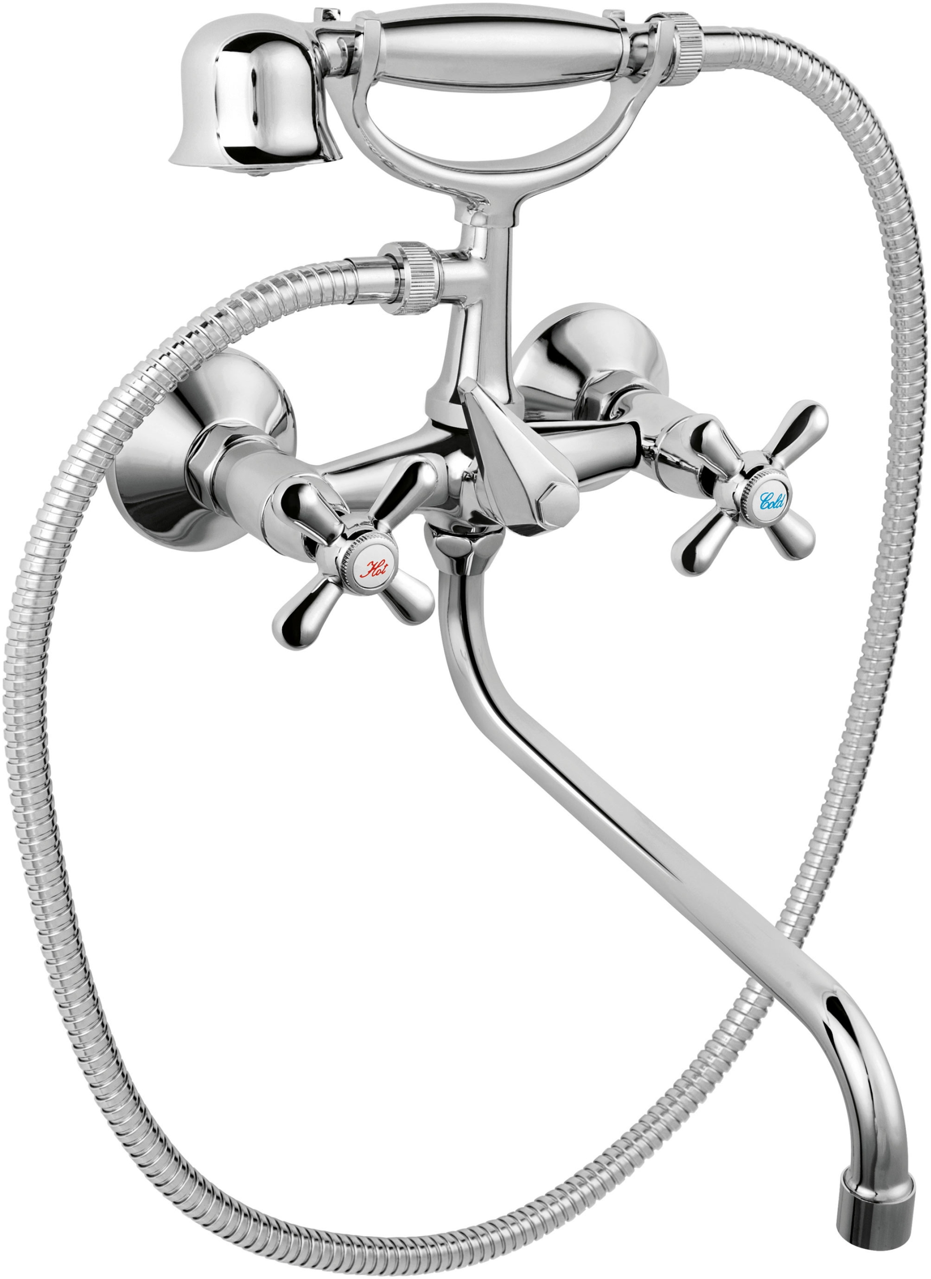 Ferro Retro rubinetto per vasca e doccia a parete cromo XR11A
