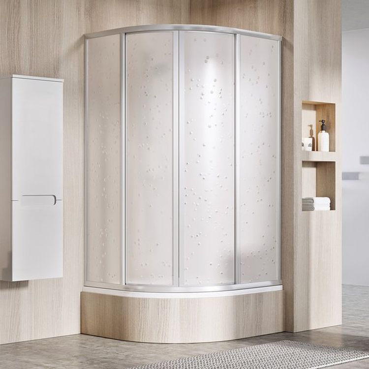 Ravak Runway box doccia 80x80 cm semicircolare satinato opaca/polistirene 31144VU0011