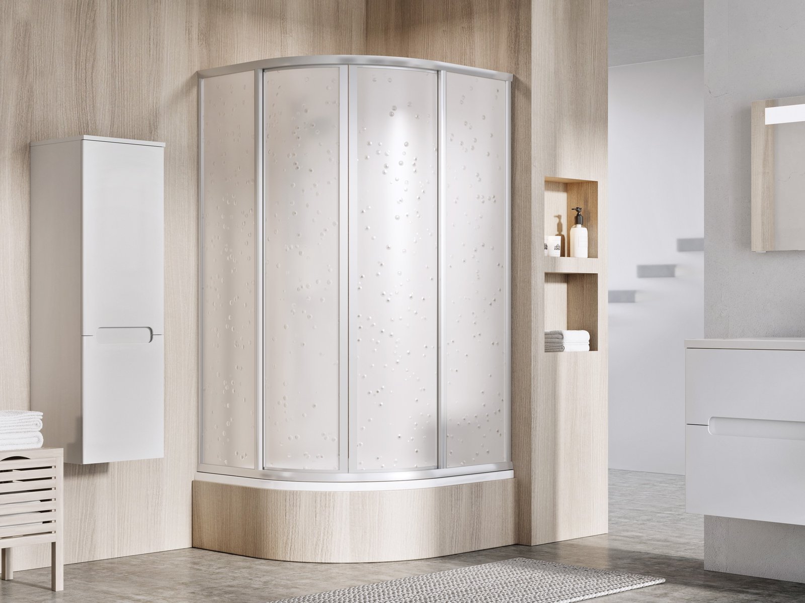 Ravak Supernova box doccia 90x90 cm semicircolare satinato opaca/polistirene 31177VU0011