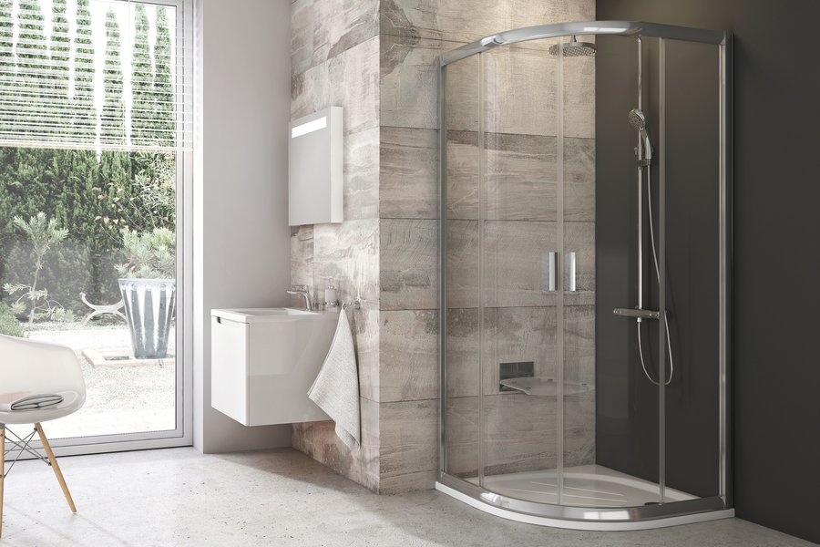 Ravak Blix box doccia 80x80 cm semicircolare satinato opaca/vetro trasparente 3B240U00Z1
