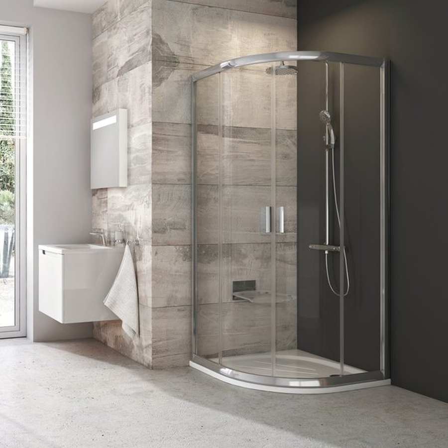 Ravak Blix box doccia 80x80 cm semicircolare alluminio semiopaca/vetro trasparente 3B240C00Z1