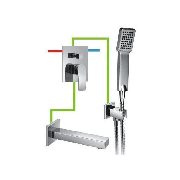 Omnires Murray bateria wannowa podtynkowa kompletna chrom MU6135BWPK