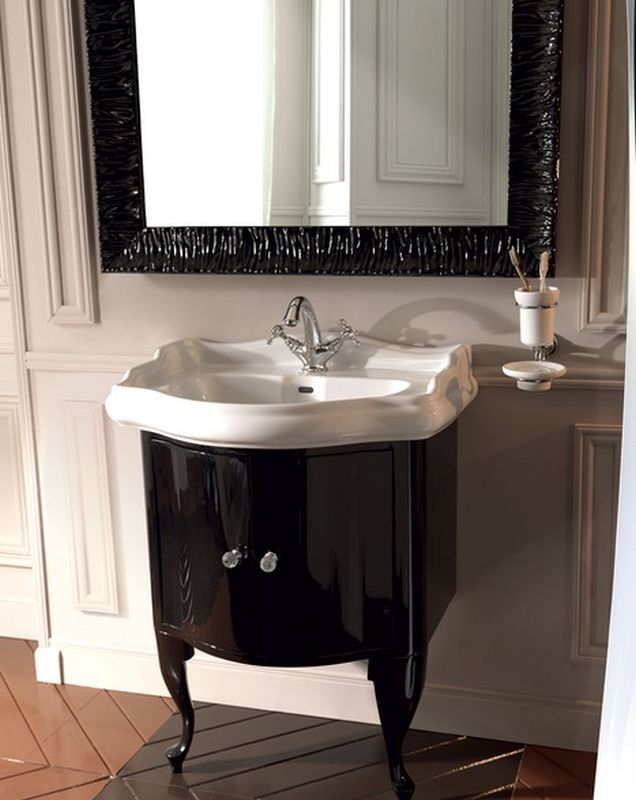 Kerasan Retro armadietto 58.5x52x77 cm sottolavabo a terra nero 7361K1