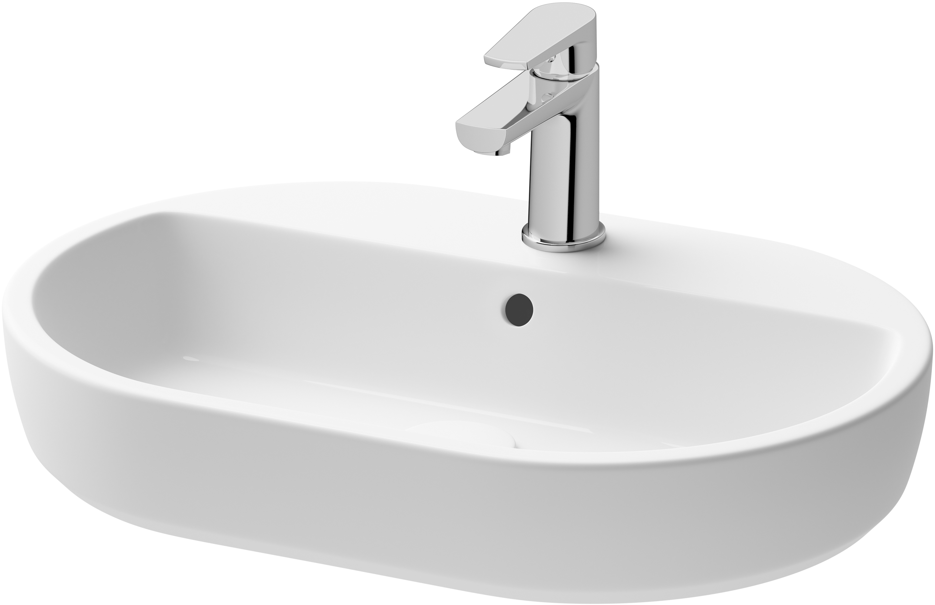 Cersanit Caspia lavabo 60x42 cm ovale da appoggio bianco K11-0099
