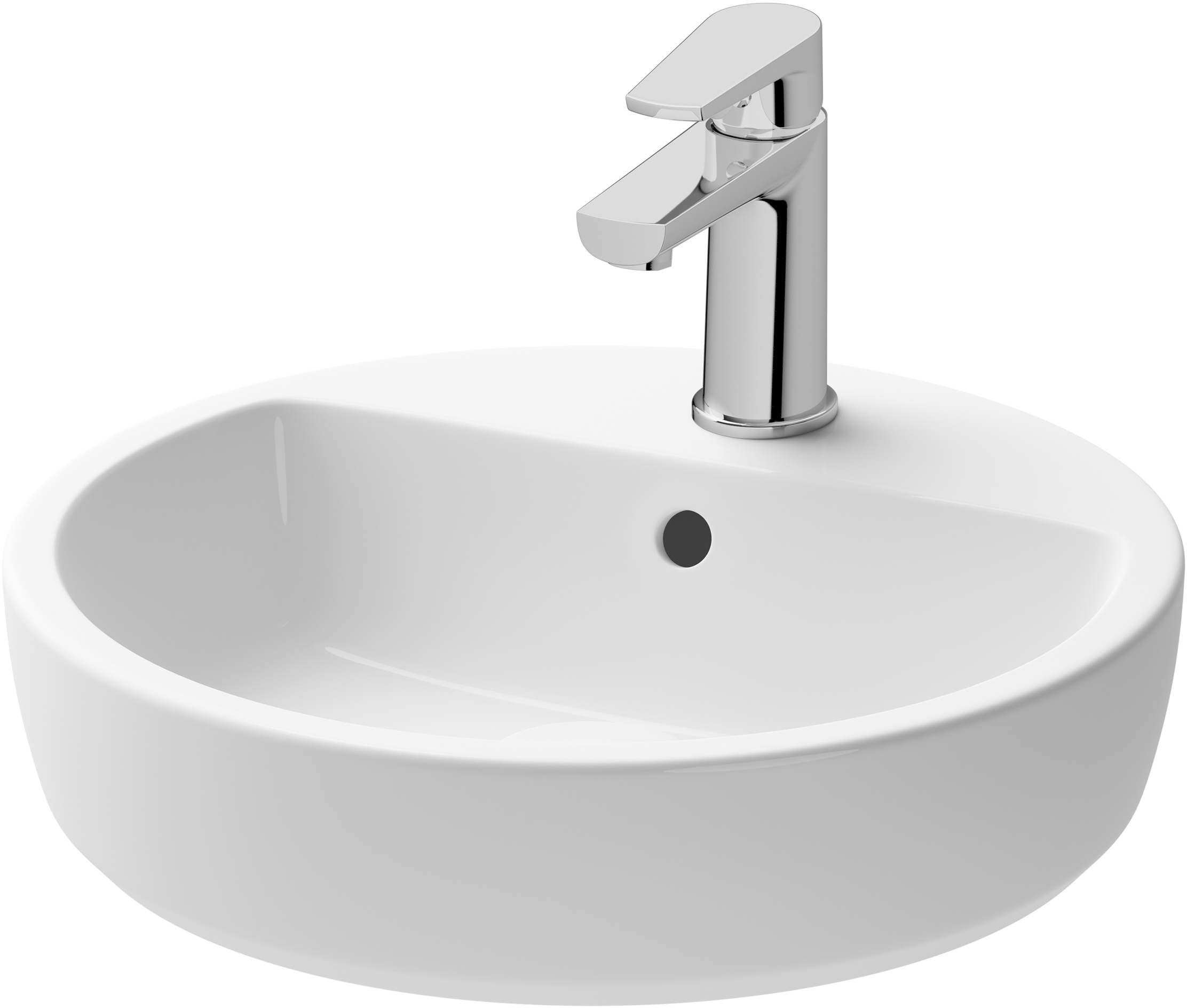 Cersanit Caspia lavabo 44x44 cm rotonda da appoggio bianco K11-0094