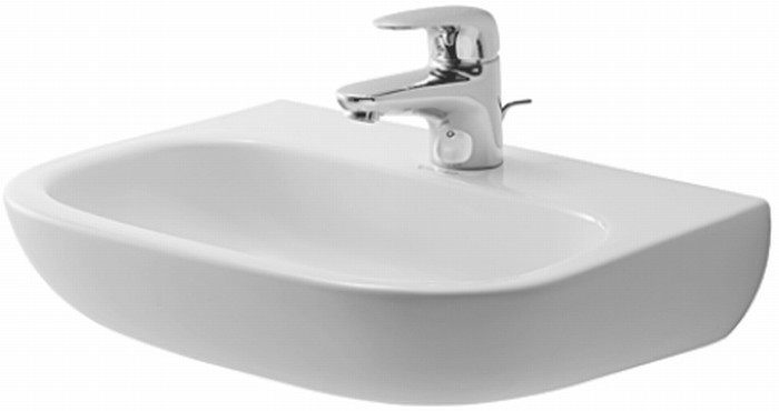 Duravit D-Code lavabo 45x34 cm semicircolare a parete bianco 07074500702