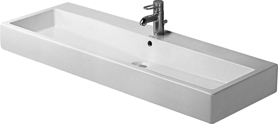 Duravit Vero lavabo 120x47 cm rettangolare a parete-da mobile bianco lucida 0454120027