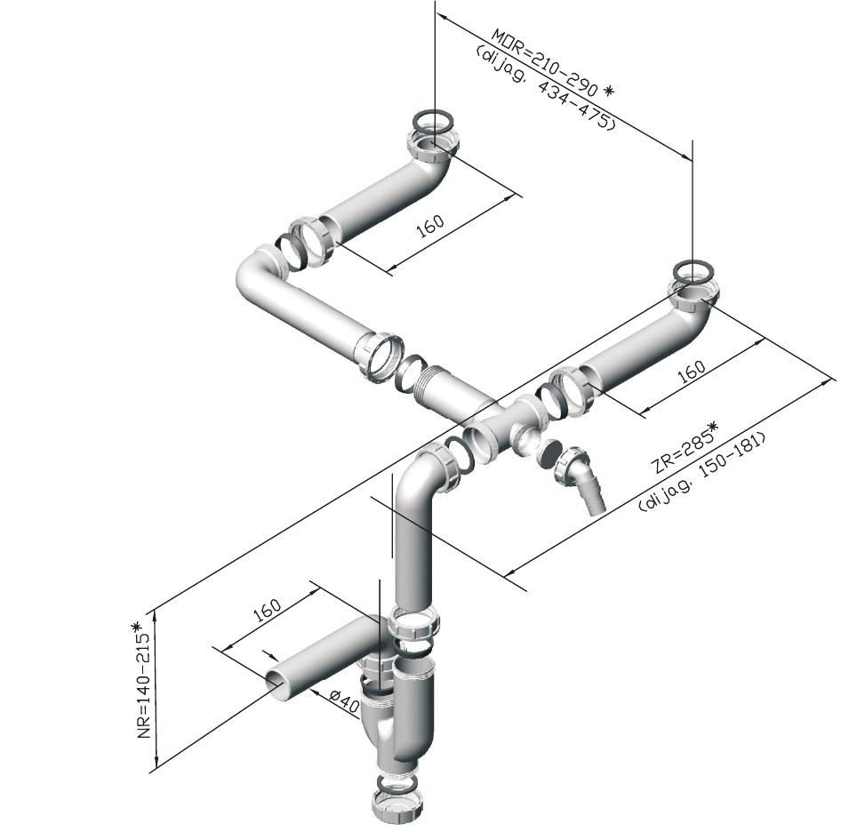 Alveus sifone per lavello 1033153