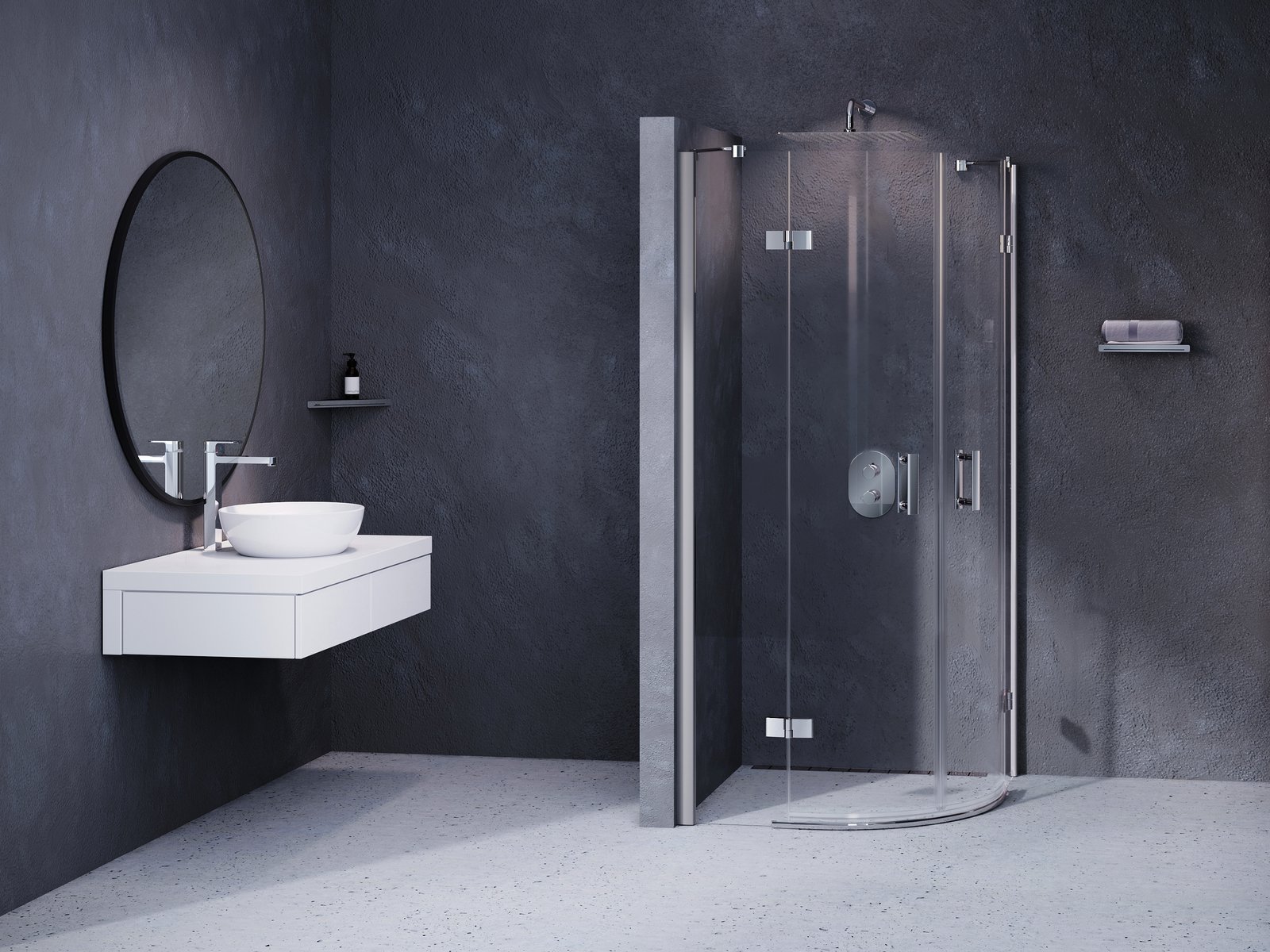 Ravak SmartLine box doccia 80x80 cm semicircolare cromo lucida/vetro trasparente 3S244A00Y1