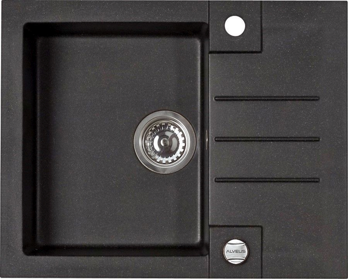 Alveus Rock lavello in granito 59.5x47.5 cm nero 1213091
