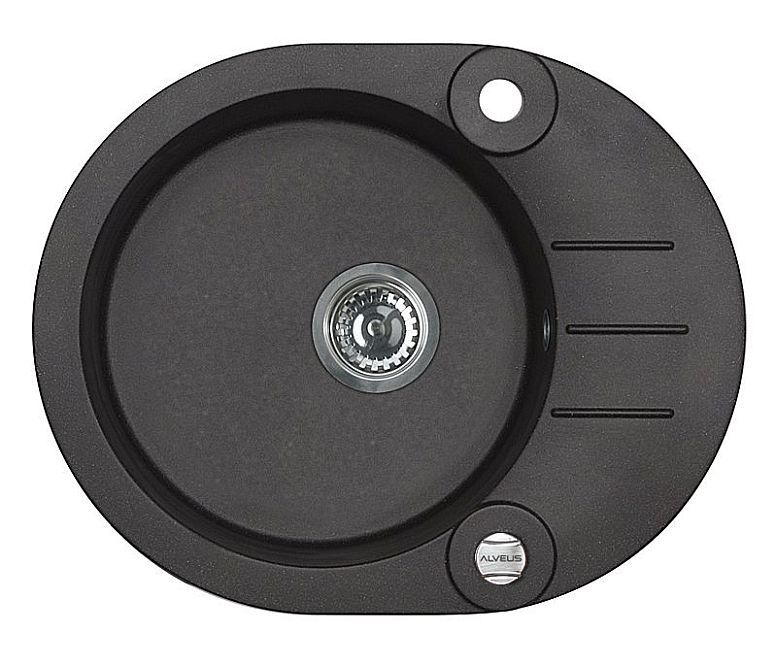 Alveus Rock'n'Roll lavello in granito 59.5x47.5 cm nero 1214091