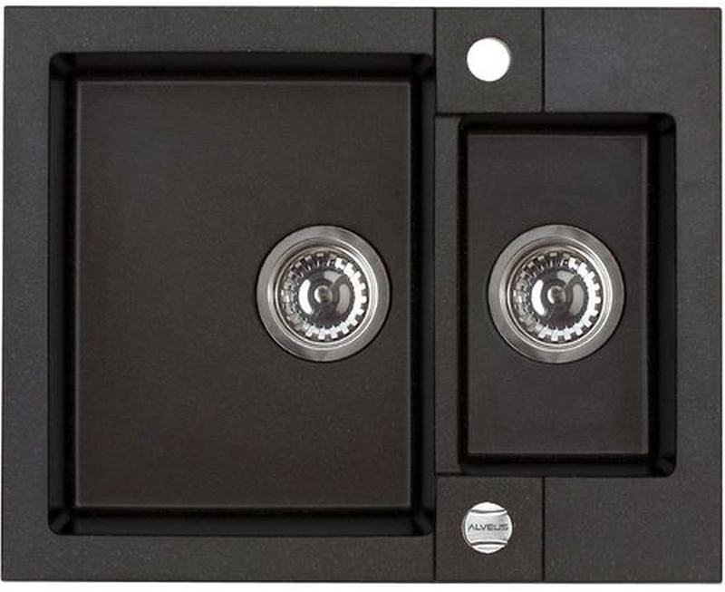 Alveus Rock'n'Roll lavello in granito 59.5x47.5 cm nero 1218091