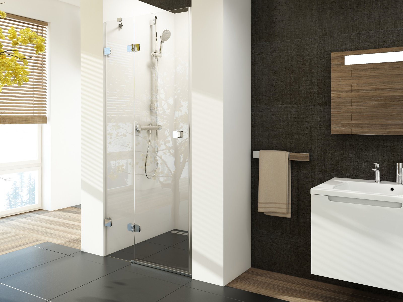 Ravak Brillant porta doccia 90 cm a battente cromo lucida/vetro trasparente 0UL7AA00Z1