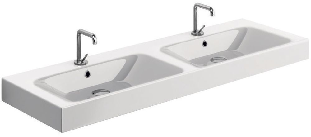 Kerasan Cento lavabo 140x45 cm rettangolare a parete-da appoggio bianco 353601