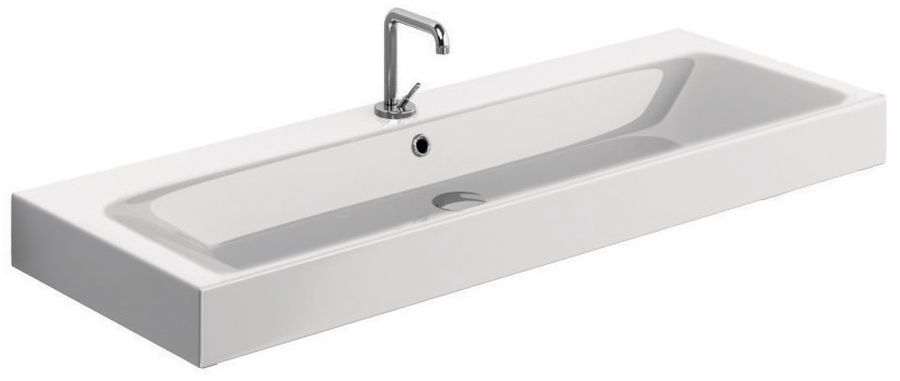 Kerasan Cento lavabo 120x45 cm rettangolare a parete-da appoggio bianco 353401