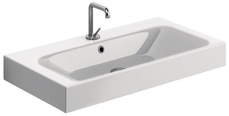 Kerasan Cento lavabo 80x45 cm rettangolare a parete-da appoggio bianco 353301