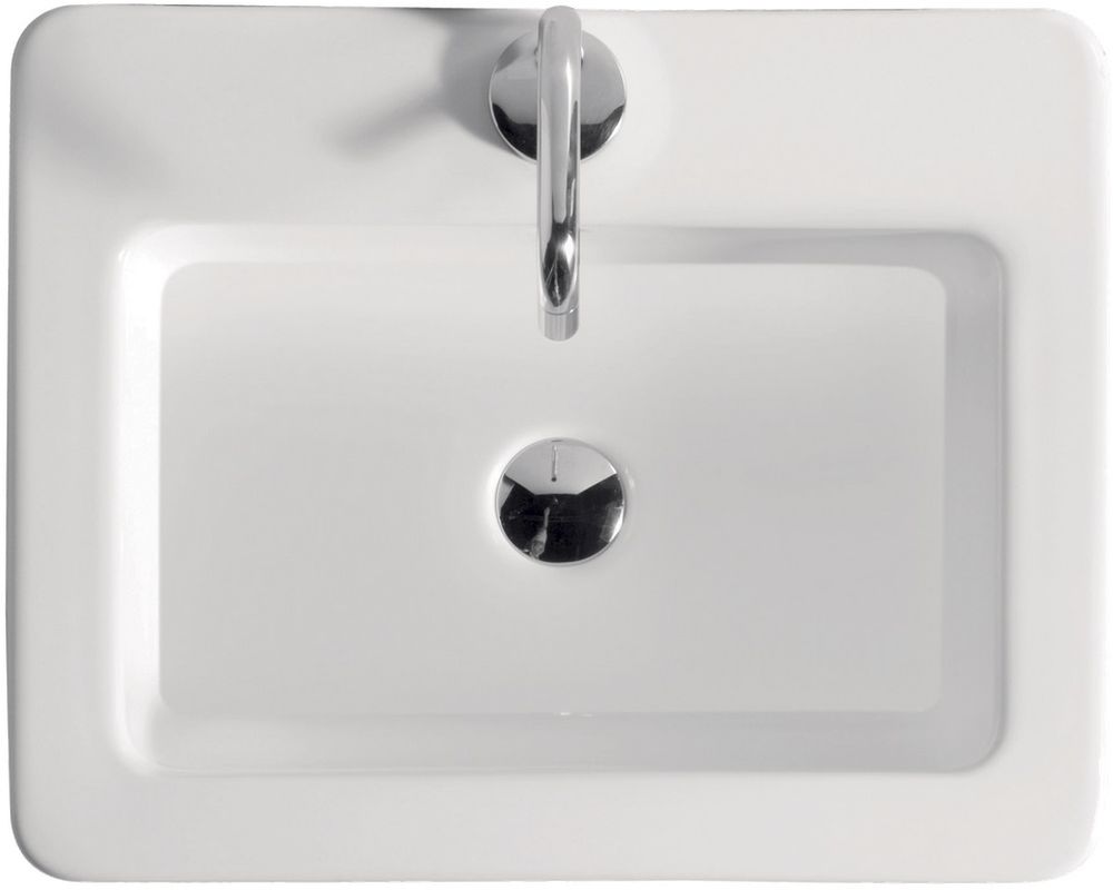 Kerasan Ego lavabo 50x40 cm rettangolare a parete-da appoggio bianco 324101
