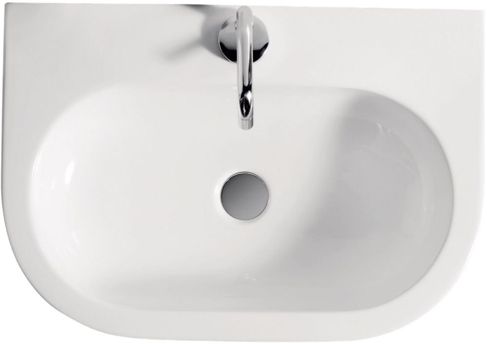 Kerasan Flo lavabo 60x42 cm semicircolare a parete bianco 314201
