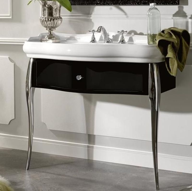 Kerasan Retro armadietto 90x40x77 cm sottolavabo a terra nero 7363K3