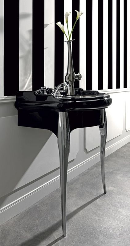 Kerasan Retro armadietto 73x53x77 cm sottolavabo a terra nero-oro 7362K3