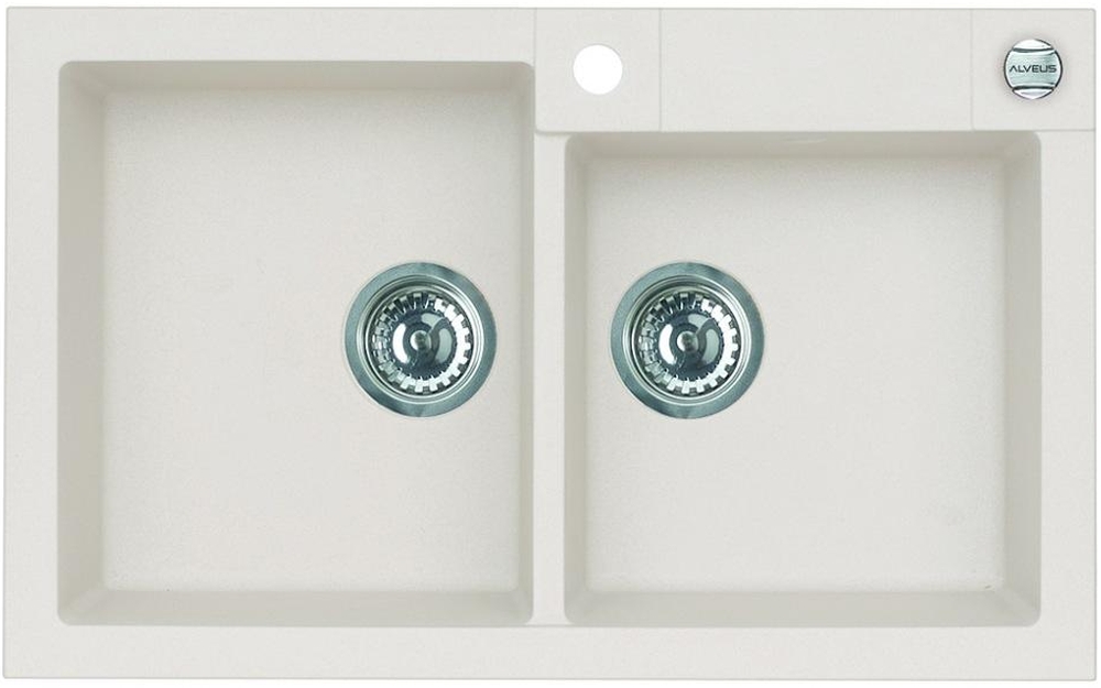 Alveus Rock lavello in granito 78x48 cm bianco 1219011