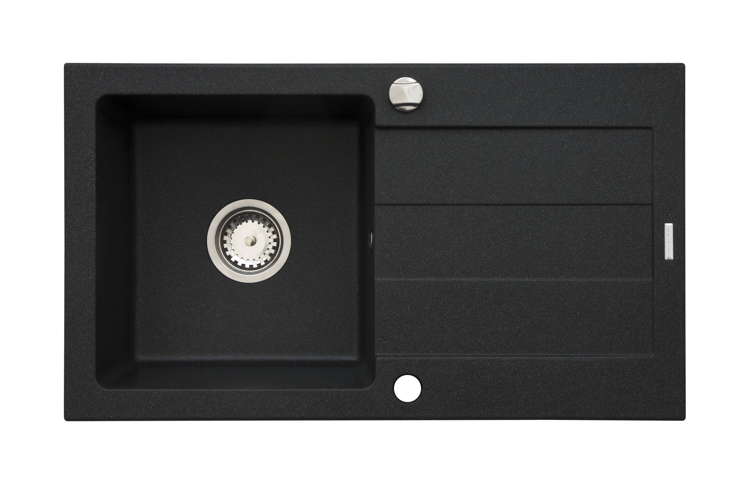 Pyramis Sparta lavello in granito 76x44 cm nero 070000101