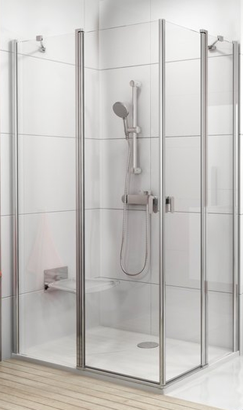 Ravak Chrome porta doccia 80 cm a battente bianco lucida/vetro trasparente 1QV40100Z1