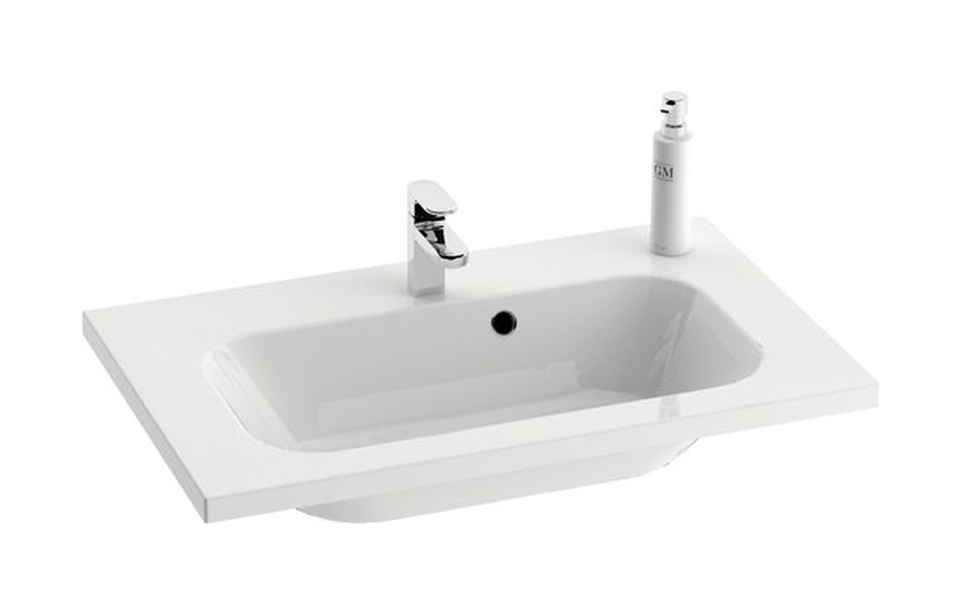 Ravak Chrome lavabo 80x49 cm rettangolare da mobile bianco XJG01180000