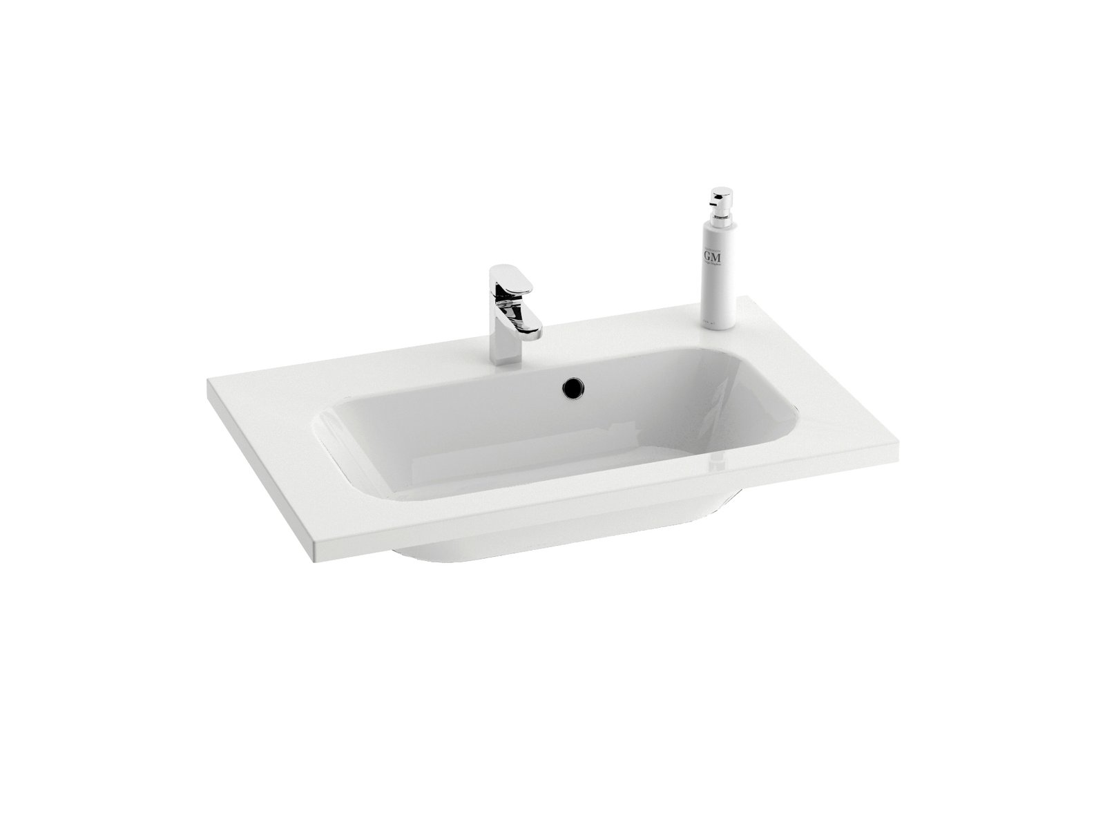 Ravak Chrome lavabo 80x49 cm rettangolare da mobile bianco XJG01180000