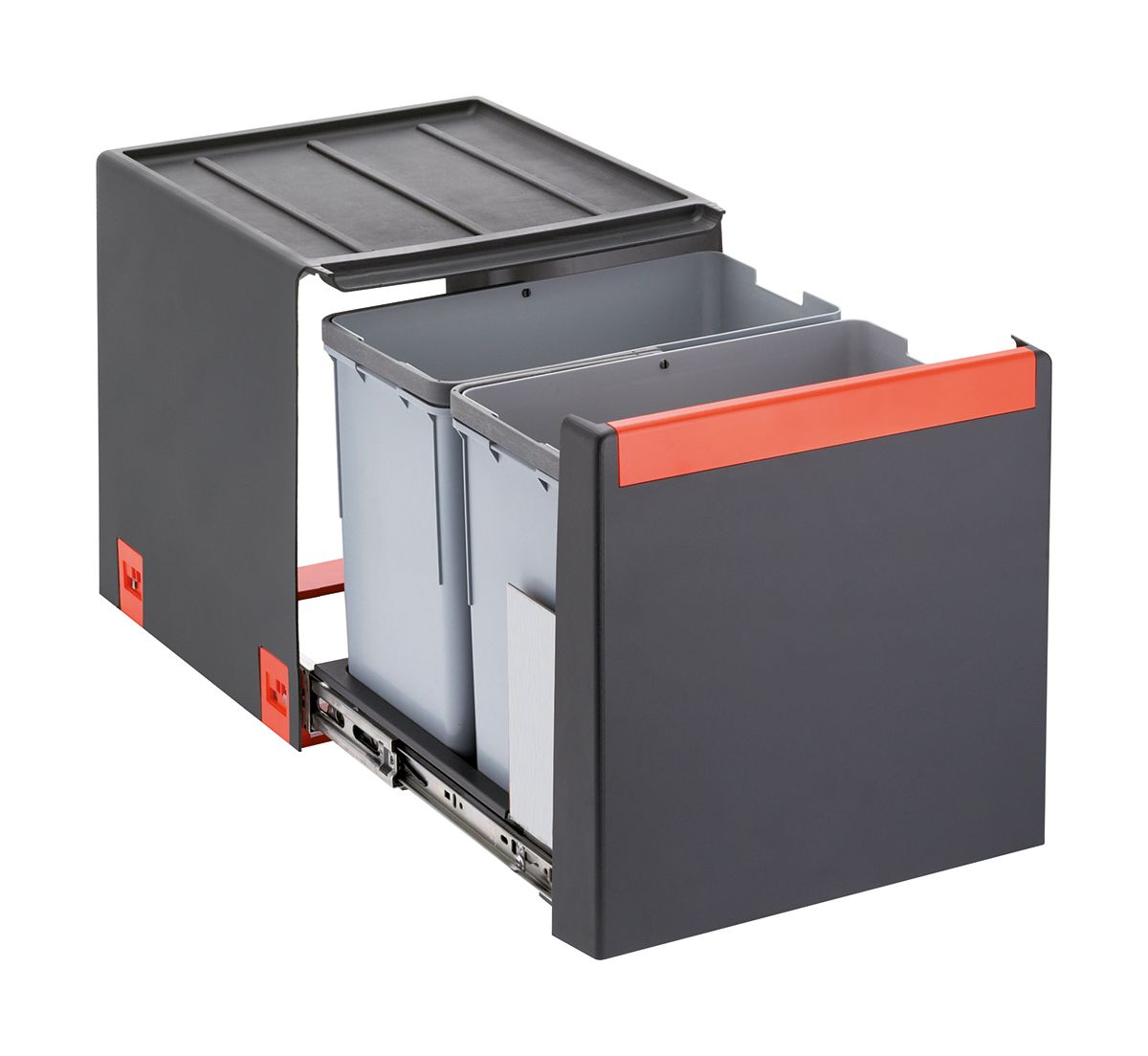 Franke Cube contenitore per rifiuti 28 l nero-grigio-rosso 134.0039.332