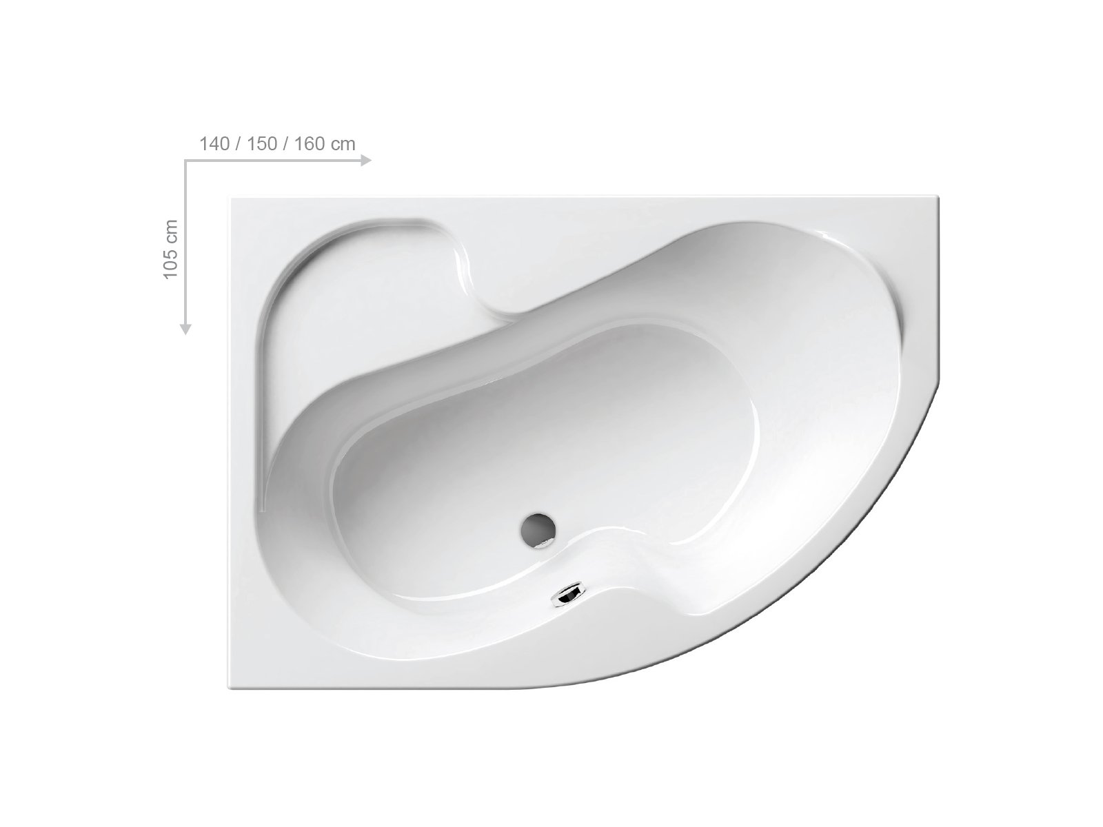 Ravak Rosa I vasca da bagno angolare 140x105 cm sinistra bianco CI01000000