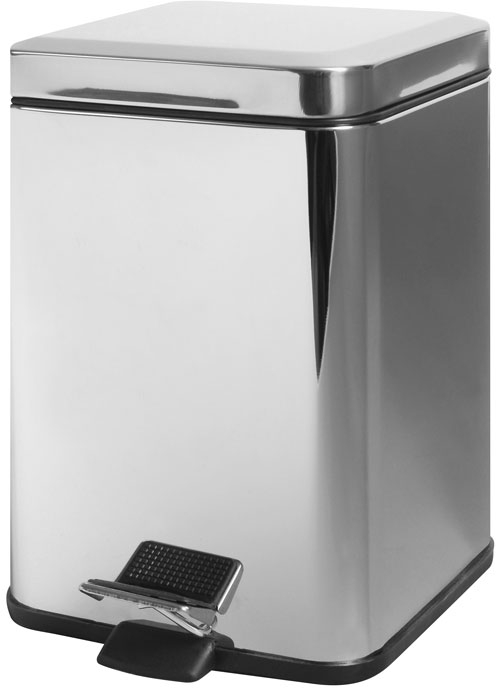 BISK Masterline secchio della spazzatura 6 l cromo-nero 00122