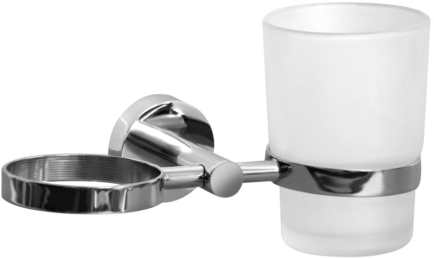 BISK For You bicchiere per lavarsi i denti bianco-cromo 01175