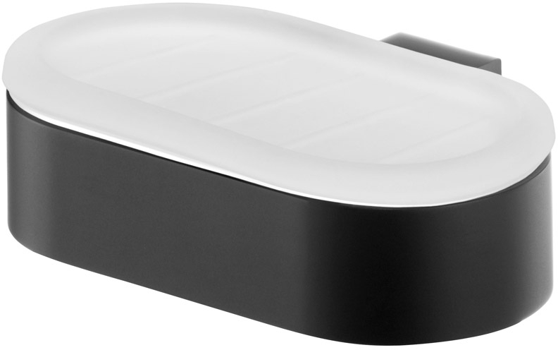 BISK Futura black portasapone a parete nero-bianco 02954