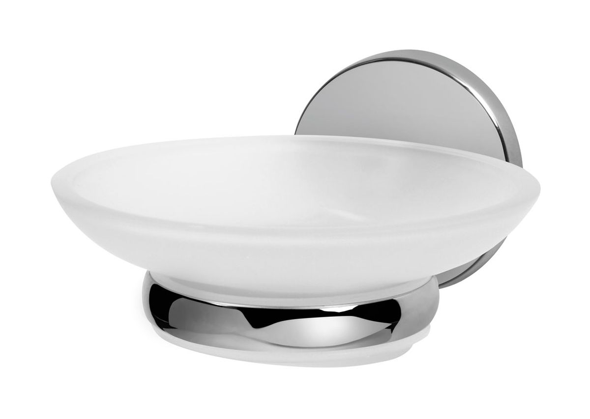BISK Chroma portasapone a parete cromo-bianco 01428