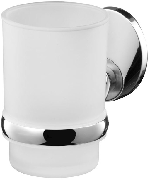 BISK Emotion bicchiere per lavarsi i denti bianco-cromo 03104