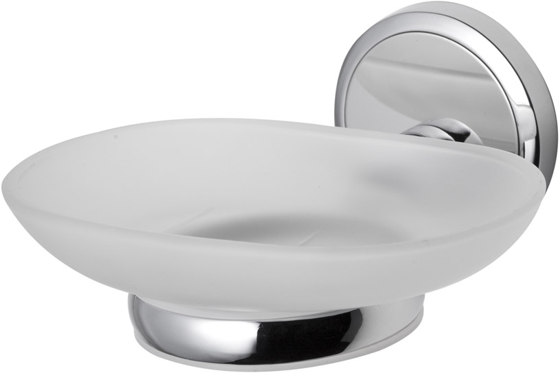 BISK Seduction portasapone a parete cromo-bianco 03580