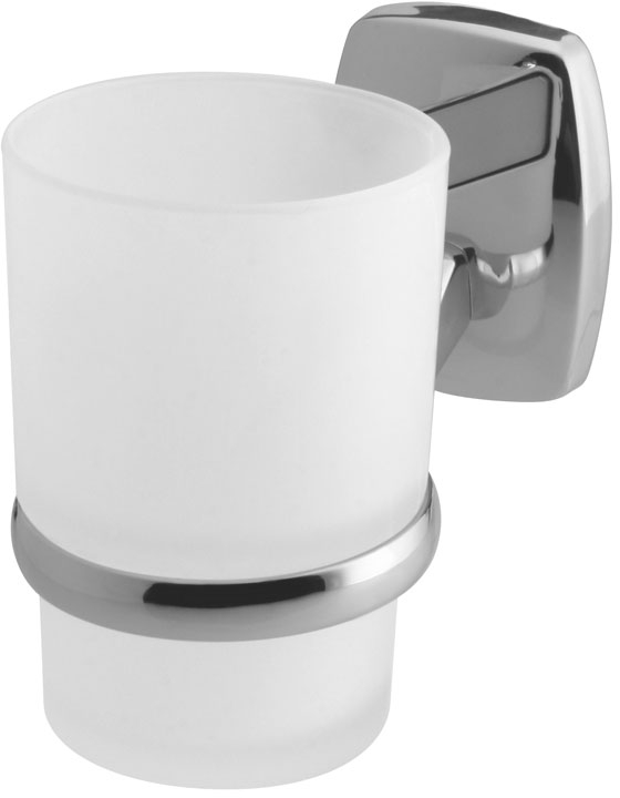 BISK Oregon bicchiere per lavarsi i denti bianco-cromo 79707