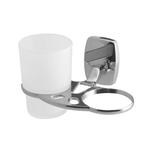 BISK Oregon bicchiere per lavarsi i denti bianco-cromo 79708