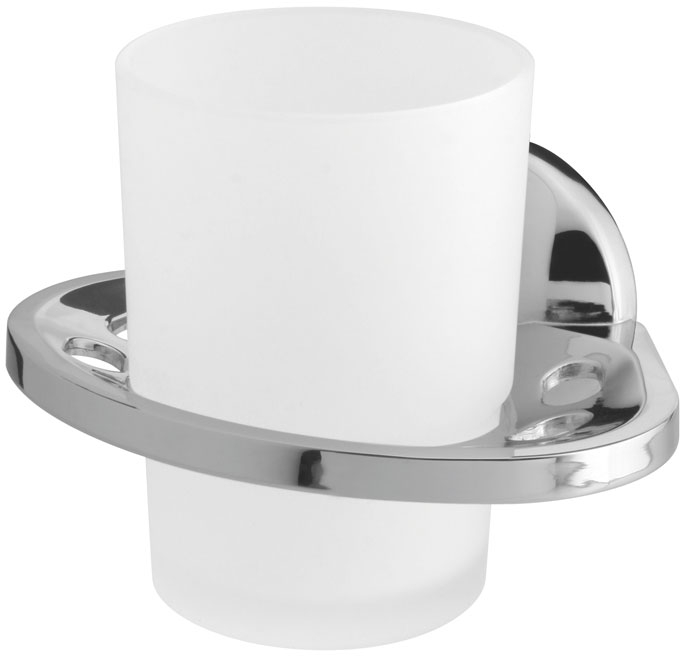 BISK Ontario bicchiere per lavarsi i denti bianco-cromo 00227