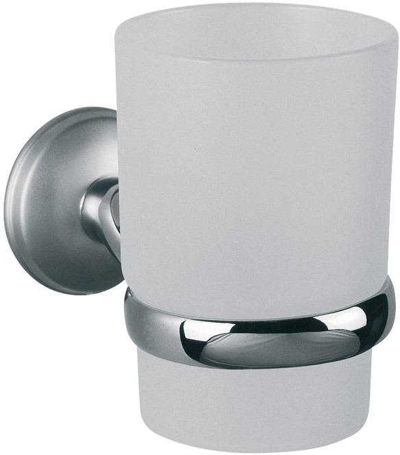 BISK Dakota bicchiere per lavarsi i denti bianco-cromo 71525