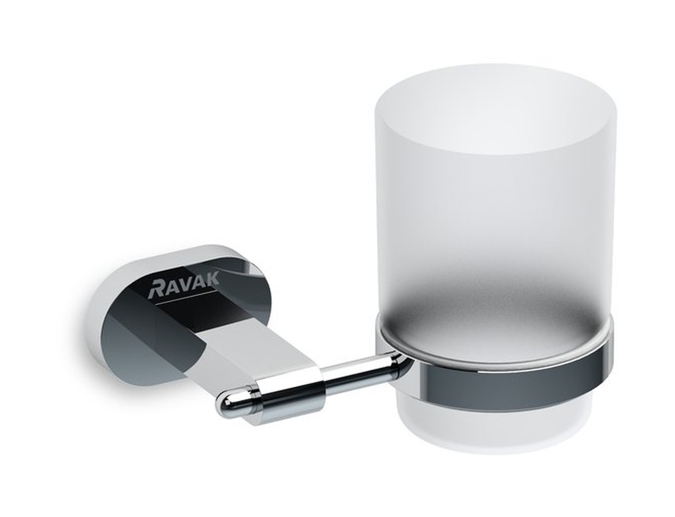 Ravak Chrome bicchiere per lavarsi i denti bianco-cromo X07P188