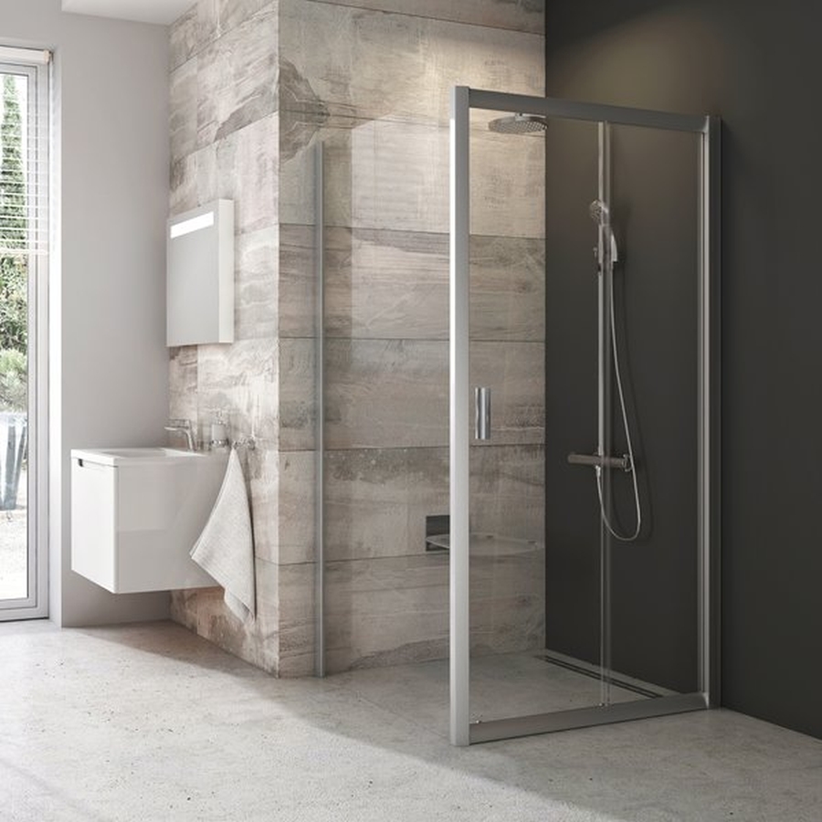Ravak Blix parete doccia 90 cm bianco lucida/vetro con motivo 9BH70100ZG
