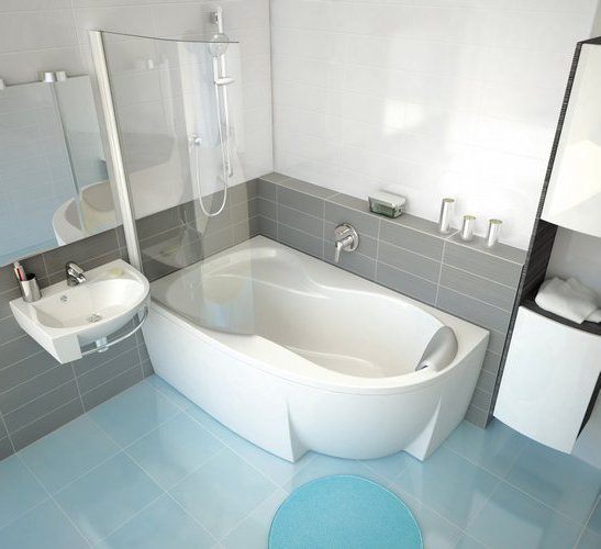 Set vasca da bagno angolare Ravak Rosa 95 C571000000, sifone per vasca da bagno Viega Simplex 495121, GPX2240140