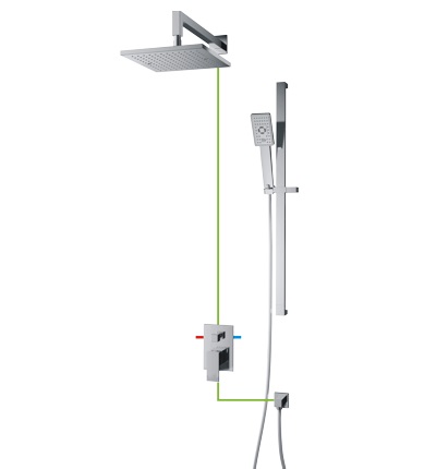 Omnires Fresh set doccia da incasso con soffione cromo SYSFR11CR