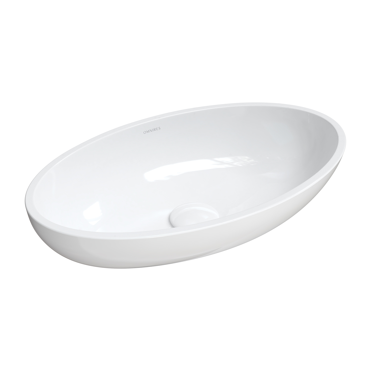 Omnires M+ lavabo 51x30 cm ovale da appoggio bianco CreteBP